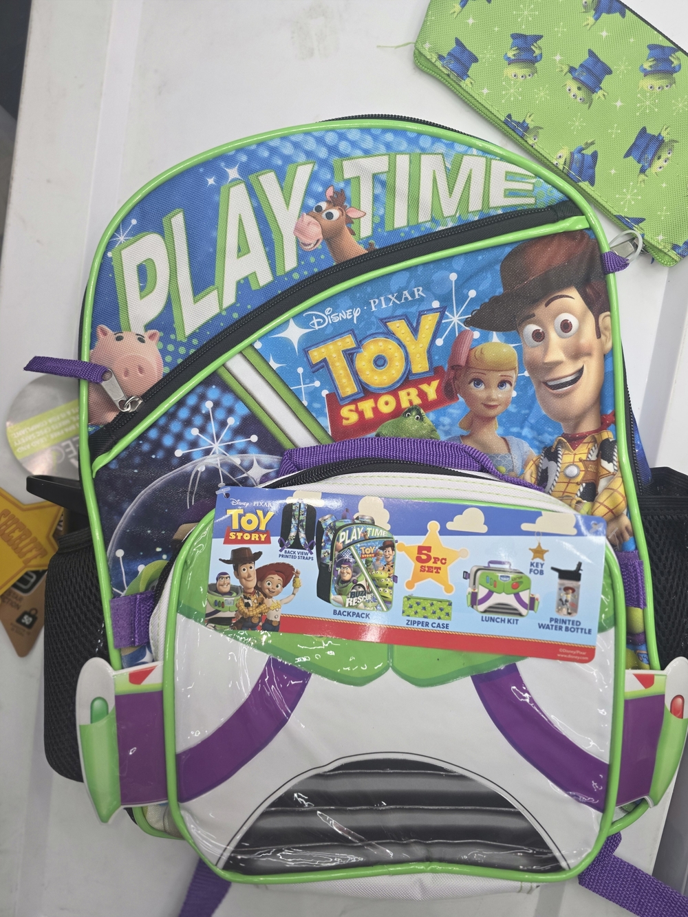 Disney Pixar Toy Story "Play Time" Kids Backpack - Green & Blue